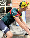 RETRO RADSPORT OUTFIT Wiel's Groene Leeuw – Rot/Grün
