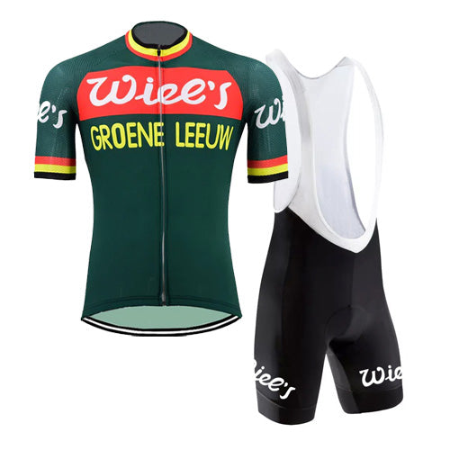 RETRO RADSPORT OUTFIT Wiel's Groene Leeuw – Rot/Grün