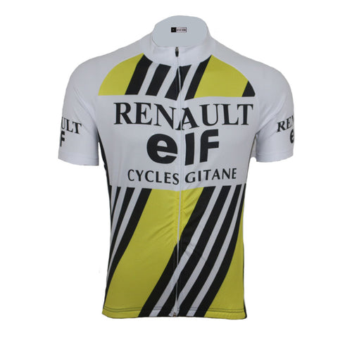 Retro Radtrikot Renault-Elf - Weiß / Schwarz / Gelb