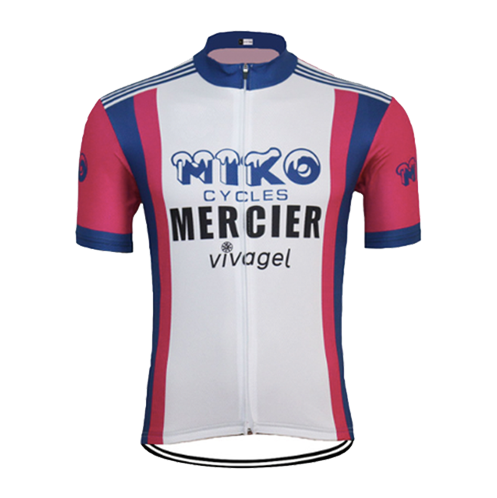 Retro Radtrikot Miko-Mercier - Rosa/Weiß