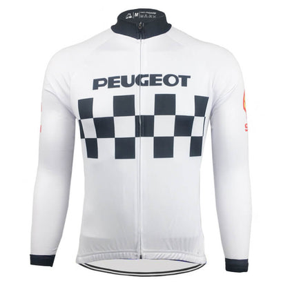 Retro Winter Radjacke (Fleece) Peugeot - Weiss