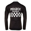 Retro Radsport Outfit Peugeot - Jacke und Lange Hose - Schwarz