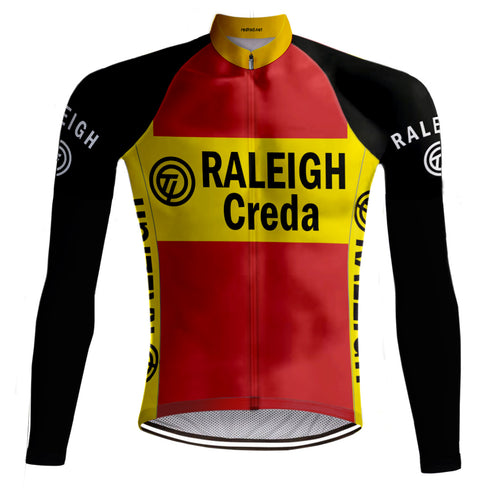 Retro Radtrikot TI-Raleigh Lange Ärmel Rot - RedTed