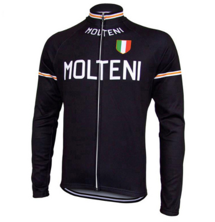 Retro Winter Radjacke (Fleece) Molteni - Schwarz