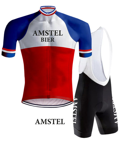 Retro Radsport Outfit Amstel Bier Rot/Blau - REDTED