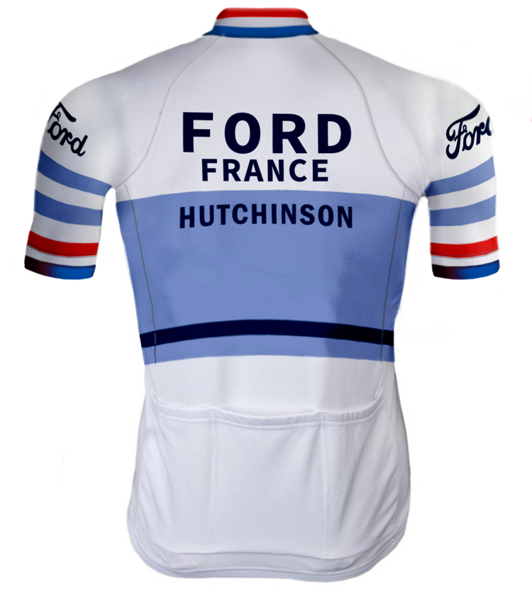 RETRO RADTRIKOT FORD France Weiß/Blau - REDTED