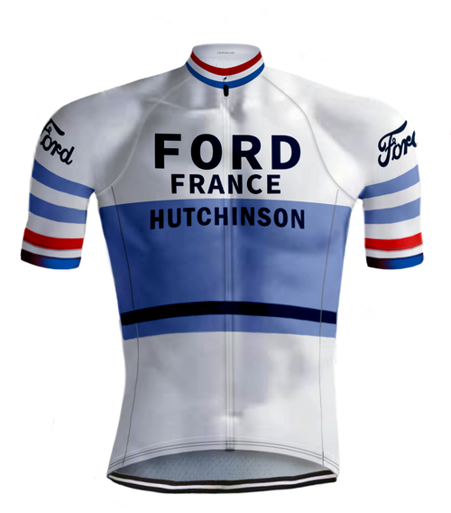 RETRO RADTRIKOT FORD France Weiß/Blau - REDTED