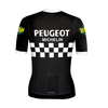 Retro Frauen Radtrikot Peugeot Schwarz/Weiß - RedTed