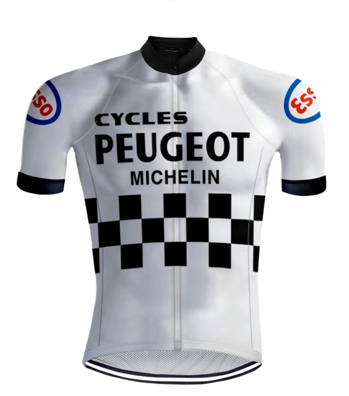 Retro Radtrikot Peugeot Weiß/Schwarz - RedTed