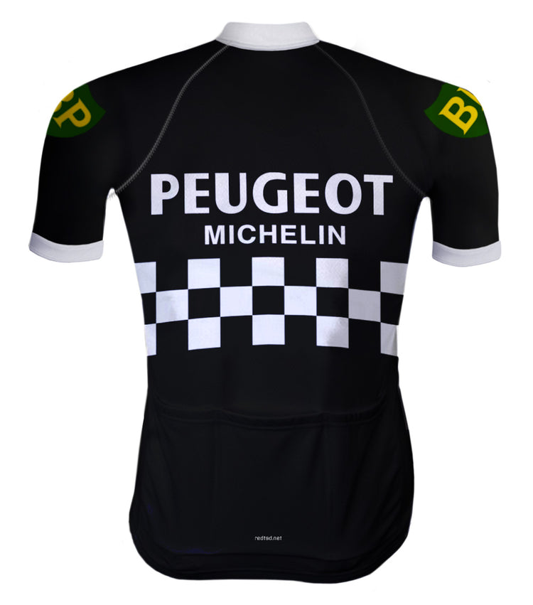 Retro Radtrikot Peugeot Schwarz/Weiß - RedTed