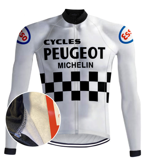 Retro Winter Radjacke (Fleece) Peugeot Weiss - RedTed