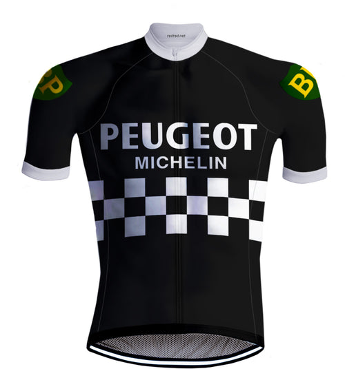 Retro Radtrikot Peugeot Schwarz/Weiß - RedTed