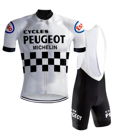 Retro Radsport Outfit Peugeot Weiß/Schwarz - REDTED