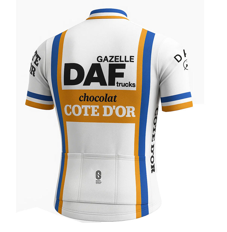 Retro Radtrikot DAF Trucks - Weiß - Gruppo Sportivo