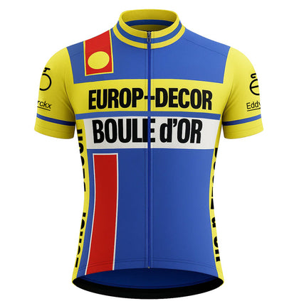 Retro Radtrikot Europ-Decor - Gelb / Blau - Gruppo Sportivo