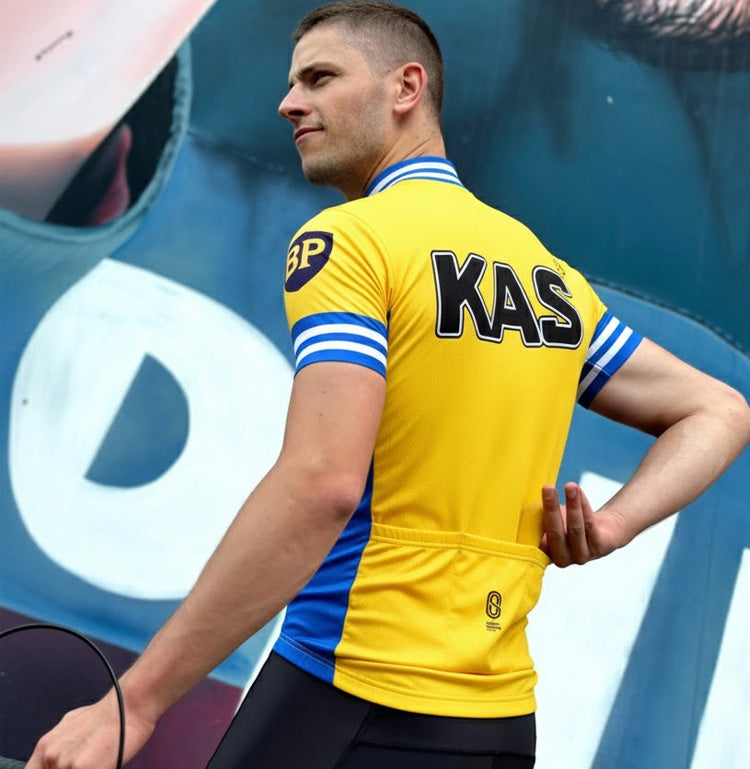 Retro Radtrikot Kas Kaskol - Gelb - Gruppo Sportivo
