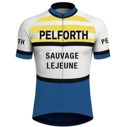 Retro Radtrikot Pelforth Lejeune - Weiß/Blau