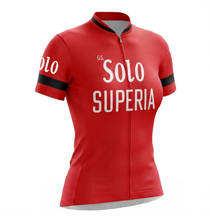 Retro Radtrikot Frauen Solo Superia - Rot