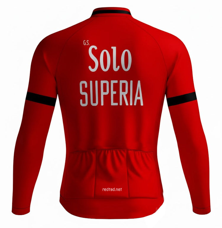 Retro Winter Radjacke (Fleece) Solo Superia - Rot