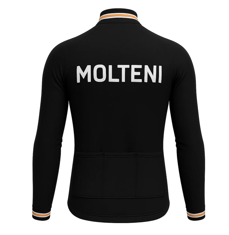 Retro Winter Radjacke (Fleece) Molteni - Schwarz