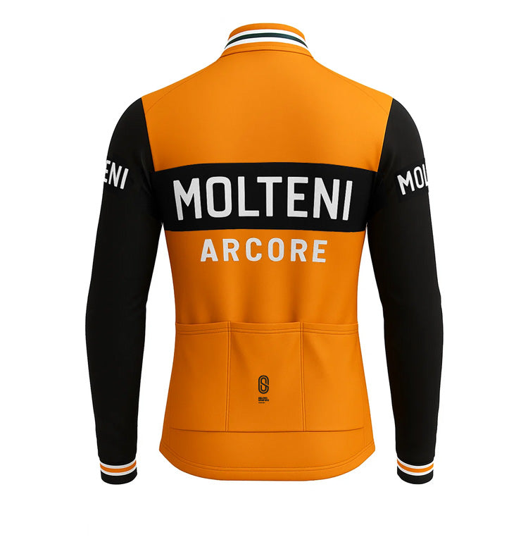 Retro Winter Radjacke (Fleece) Molteni - Orange