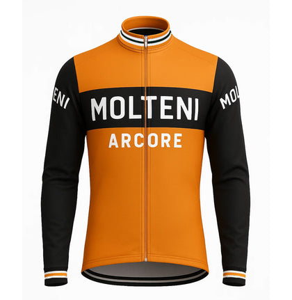 Retro Winter Radjacke (Fleece) Molteni - Orange