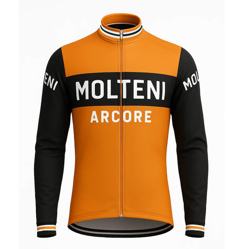 Retro Winter Radjacke (Fleece) Molteni - Orange