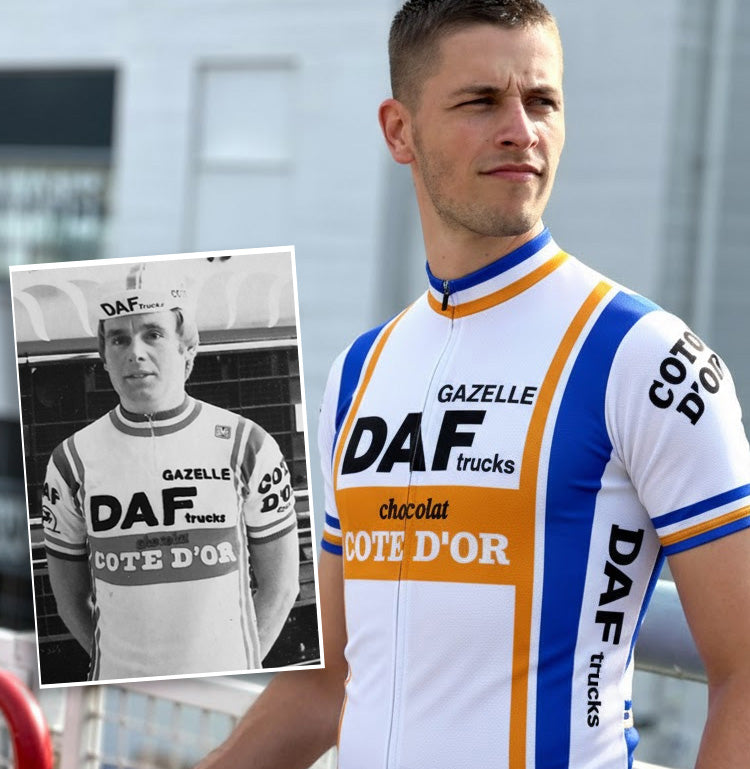 Retro Radtrikot DAF Trucks - Weiß