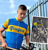Retro Radtrikot Peugeot-Dunlop - Blau / Gelb - Gruppo Sportivo