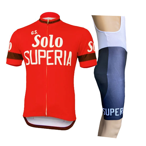 Retro Radsport Outfit Solo Superia - Rot/Schwarz