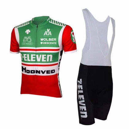 Retro Radsport Outfit 7-Eleven - Rot / Grün