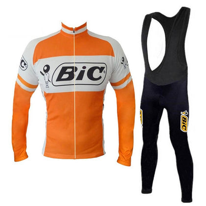 Retro Radsport Outfit Bic - Jacke und Lange Hose - Orange