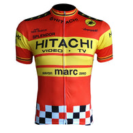 Retro Radtrikot Hitachi - rot/gelb