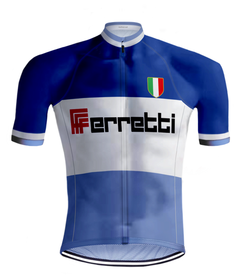 italienische rennrad trikots Retro radtrikots - Retro Radtrikot Ferretti Blau