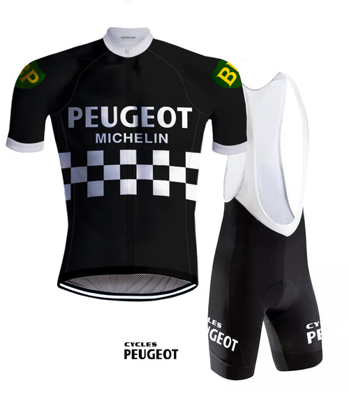 Retro Radsport Outfit Peugeot Schwarz/Weiß - REDTED