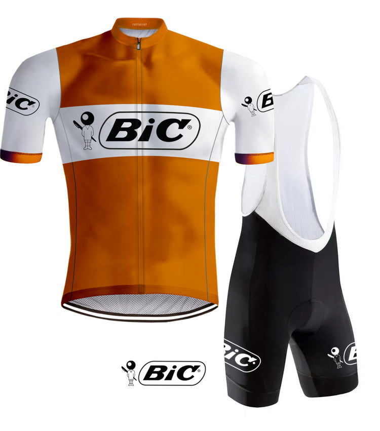 fahrradbekleidung orange Retro Radsport Outfit Bic Orange