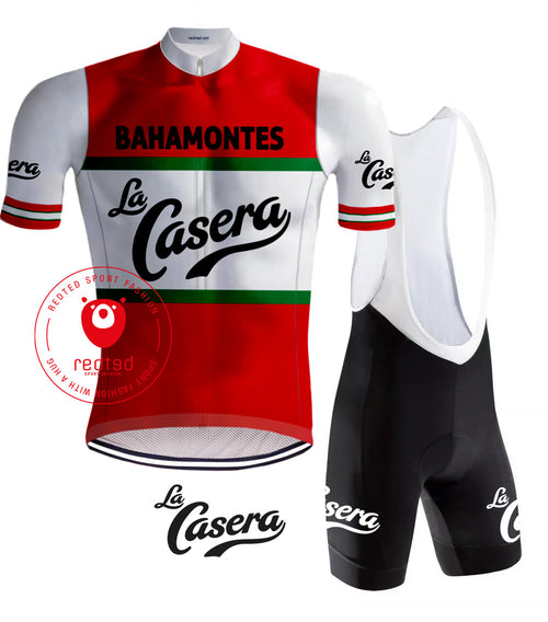 retro fahrradbekleidung RETRO RADSPORT OUTFIT LA CASERA ROT